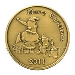 Christmas 2011 Bronze Round X-3 Merry Christmas (with o