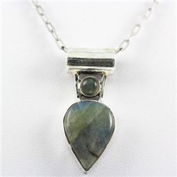 32.ctw Golden Rainbow Silver Pendant