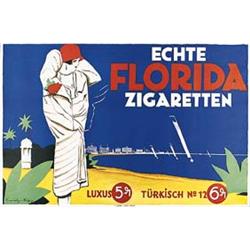 Florida Cigartees Poster, Art Deco Graphics