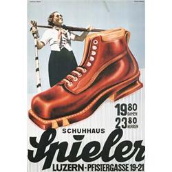 Swiss Ski Boot Poster c. 1937