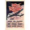 Image 1 : Original WW II Poster Keep ´em flying, unfolded
