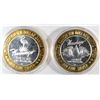 Image 1 : ( 2 ) FLAMINGO HILTON LAS VEGAS COLLECTABLE SILVER GAMING TOKENS