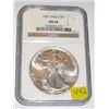 Image 1 : 1991 CERTIFIED SILVER EAGLE 1oz .999 SILVER *RARE CERTIFIED MS-69 BY NGC HIGH GRADE*