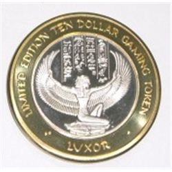 SILVER STRIKE .999 FINE SILVER $10 CASINO GAMING COIN *LUXOR* COIN WEIGHS 1.34ozs!!