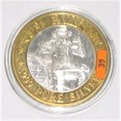 SILVER STRIKE .999 FINE SILVER $10 CASINO GAMING COIN *LUXERY CRUISE/RUM RUNNERS*!!