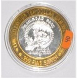 SILVER STRIKE .999 FINE SILVER $10 CASINO GAMING COIN *RAILROAD PASS CASINO* COIN WEIGHS 1.34ozs!!