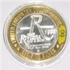 Image 2 : SILVER STRIKE .999 FINE SILVER $10 CASINO GAMING COIN *1993 RIVIERA/SPALSH* COIN WEIGHS 1.34ozs!!