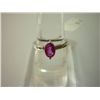 Image 1 : 9.00 CTW RUBY AND DIAMOND RING .925 STERLING SILVER