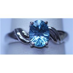 13.90 CTW BLUE TOPAZ RING .925 STERLING SILVER