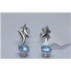 Image 1 : 22.65 CTW BLUE TOPAZ EARINGS .925 STERLING SILVER