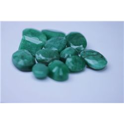 29.55 CTW AFRICAN EMERALD MIX SHAPES LOOSE STONES (12)