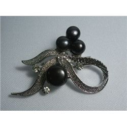 RIBBON BLACK PEARL BROOCH AUTHENTIC PHILIPPINE PEARL ME