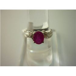 15.00 CTW RUBY RING .925 STERLING SILVER