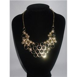 202CTW BLACK STRAWBERRIES BRASS NECKLACE;18INCH