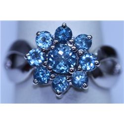 27.40 CTW BLUE TOPAZ RING .925 STERLING SILVER