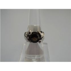 33.75 CTW SMOKEY TOPAZ RING .925 STERLING SILVER