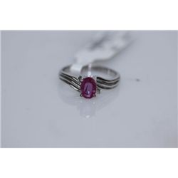 11.60 CTW RUBY AND DIAMOND RING .925 STERLING SILVER