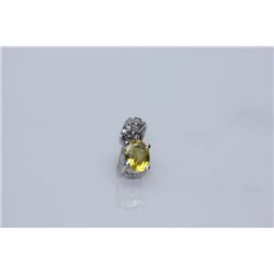 3.75 CTW YELLOW SAPPHIRE PENDANT .925 STERLING SILVER