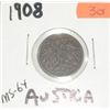 Image 1 : 1908 AUSTRIA 2 CENT *RARE MS-64 HIGH GRADE NICE EARLY COIN WITH NICE DESIGN!! COIN CAME OUT OF SAFE!