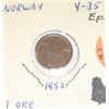 Image 1 : 1952 NORWAY 1 ORE *RARE EXTRA FINE HIGH GRADE!! COIN CAME OUT OF SAFE!!
