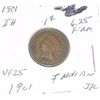 Image 1 : 1901 INDIAN HEAD PENNY RED BOOK VALUE IS $8.00 *RARE VERY FINE-25 GRADE*!! COIN CAME OUT OF SAFE!!