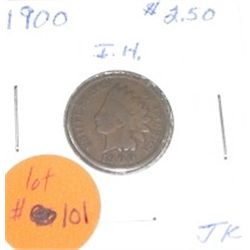 1900 INDIAN HEAD PENNY RED BOOK VALUE IS $4.00 *NICE EARLY PENNY*!! COIN CAME OUT OF SAFE!!