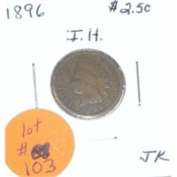 1896 INDIAN HEAD PENNY RED BOOK VALUE IS $5.00 *NICE EARLY PENNY*!! COIN CAME OUT OF SAFE!!