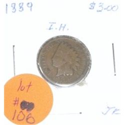 1889 INDIAN HEAD PENNY RED BOOK VALUE IS $5.00 *NICE EARLY PENNY*!! COIN CAME OUT OF SAFE!!