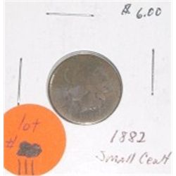 1882 SMALL CENT INDIAN HEAD PENNY RED BOOK VALUE IS $12.00 *NICE EARLY FINE GRADE PENNY*!!