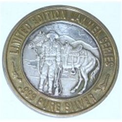 SILVER STRIKE .999 PURE SILVER $10 GAMBLING COIN *LIMITED EDITION-LAWMWN SERIES/PAT GARRETT* WEIGHS 
