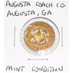 AUGUSTA COACH CO./AUGUSTA, GA TOKEN *RARE MINT CONDITION!! TOKEN CAME OUT OF SAFE!!