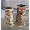 Image 1 : EARLY VICTORIAN PEACOCK LUSTRE JUGS