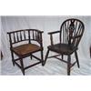 Image 1 : LATE GEORGIAN OAK WINDSOR ARMCHAIR with pierced rounded splat