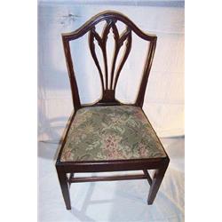 SET OF FOUR GEORGE III MAHOGANY SHIELD BACK CHAIRS