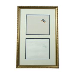 Disney Original Hand Painted Cell & Drawing Donald Duck