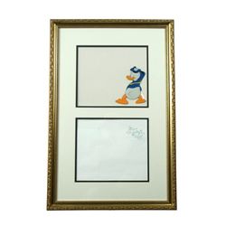 Disney Original Hand Painted Cell & Drawing Donald Duck