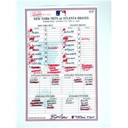 Atlanta Braves Signed Baseball Line Up Card