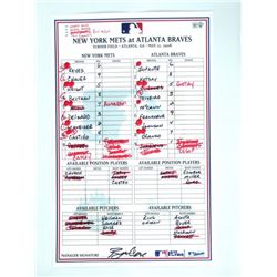 Atlanta Braves Signed Baseball Line Up Card