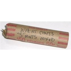 ROLL OF ALL "S" MINT WHEAT PENNIES 50 TOTAL *UNSEARCHED MIXED DATES & GRADES* ROLL CAME OUT OF SAFE!