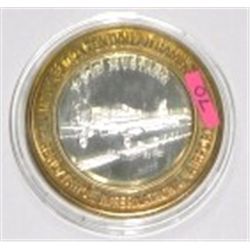SILVER STRIKE .999 FINE SILVER $10 CASINO GAMING COIN 1995 RENO/TAHOE AIRPORT/LIMITED EDITION1.34ozs