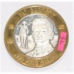 SILVER STRIKE .999 FINE SILVER $10 CASINO GAMING COIN *BLACKHAWK COLORADO/PAT GARRETT WEIGHS 1.34ozs