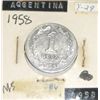 Image 1 : 1958 ARGENTINA 1 PESO *RARE MS HIGH GRADE*!! COIN CAME OUT OF SAFE!!