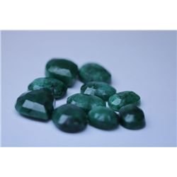 113.15 CTW AFRICAN EMERALD MIX SHAPES LOOSE STONES (10)