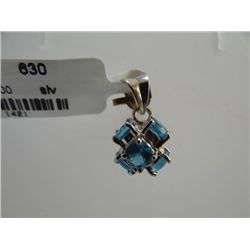 11.00 CTW BLUE TOPAZ PENDANT .925 STERLING SILVER