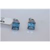 Image 1 : 22.50 CTW BLUE TOPAZ EARRING .925 STERLING SILVER