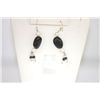 Image 1 : 24.80 CTW BLACK ONEX, PEARL & ROSE QUARTZ EARRINGS