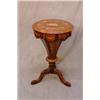 Image 1 : A Pretty Victorian Inlaid Rosewood Work Table on Carved Tripod, 18" Diam.