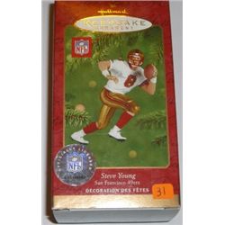 HALLMARK "KEEPSAKE" ORNAMENT COLLECTIBLE *RARE 2001 STEVE YOUNG/SAN FRANCISCO 49ERS* NEW IN BOX NFL 
