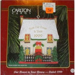 CARLTON CARDS ORNAMENT COLLECTIBLE *RARE 1999 OUR HOUSE TO YOUR HOUSE * NEW IN BOX!!