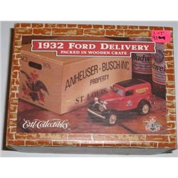 ERTL COLLECTIBLES DIE-CAST *RARE 1932 FORD DELIVERY TRUCK* PACKED IN WOODEN CRATE-NEW IN BOX!!